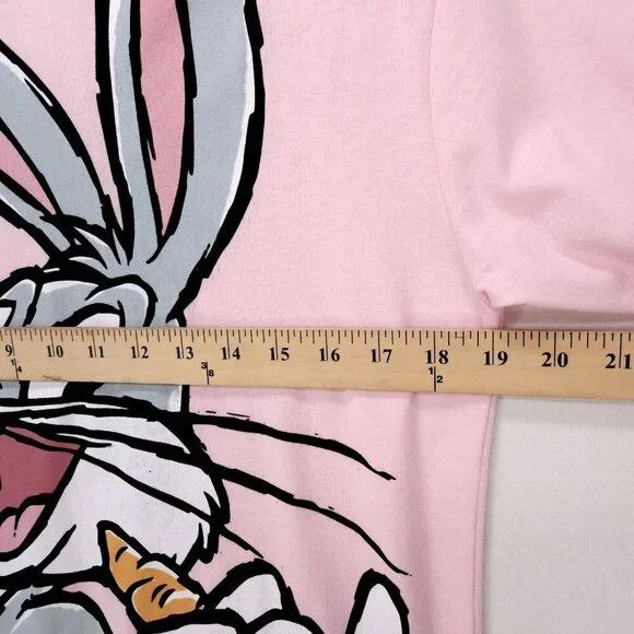 Bugs Bunny All Over Print T Shirt Large Looney Tunes Pink AOP - Picture 9 of 12